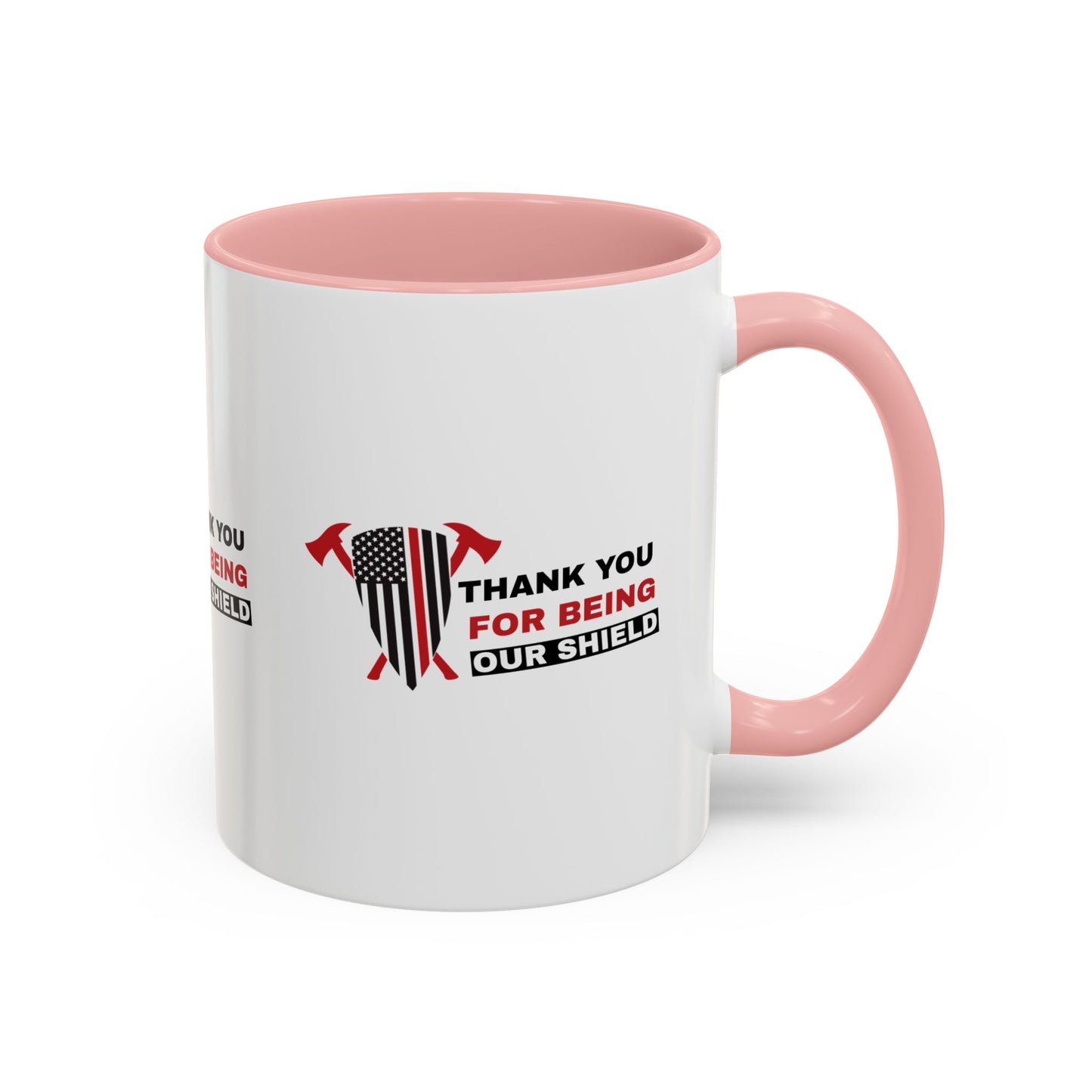 Firefighter Accent Coffee Mug – Thank you for being our shield