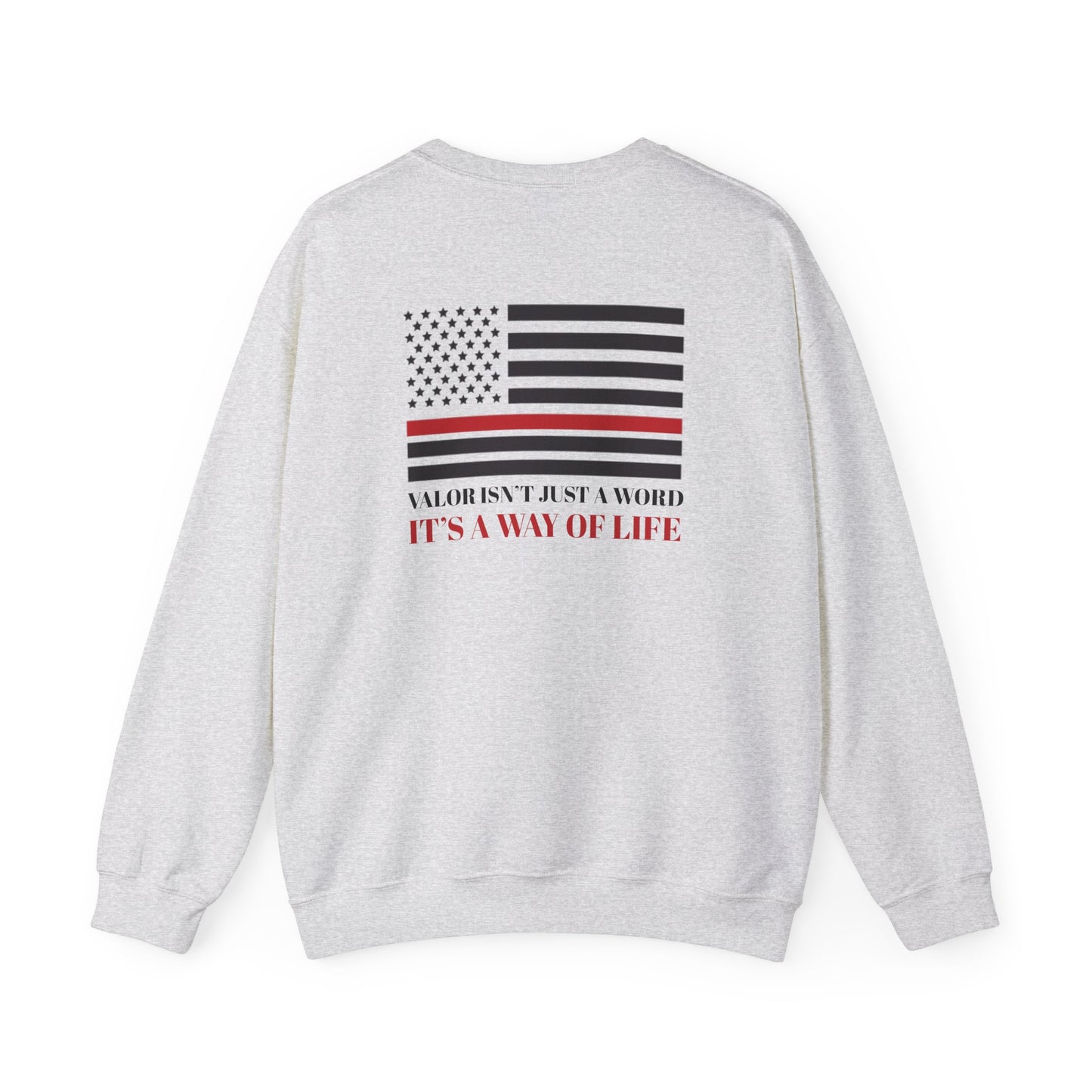 Firefighter Unisex Heavy Blend Crewneck Sweatshirt – Valor isn’t just a word—it’s a way of life