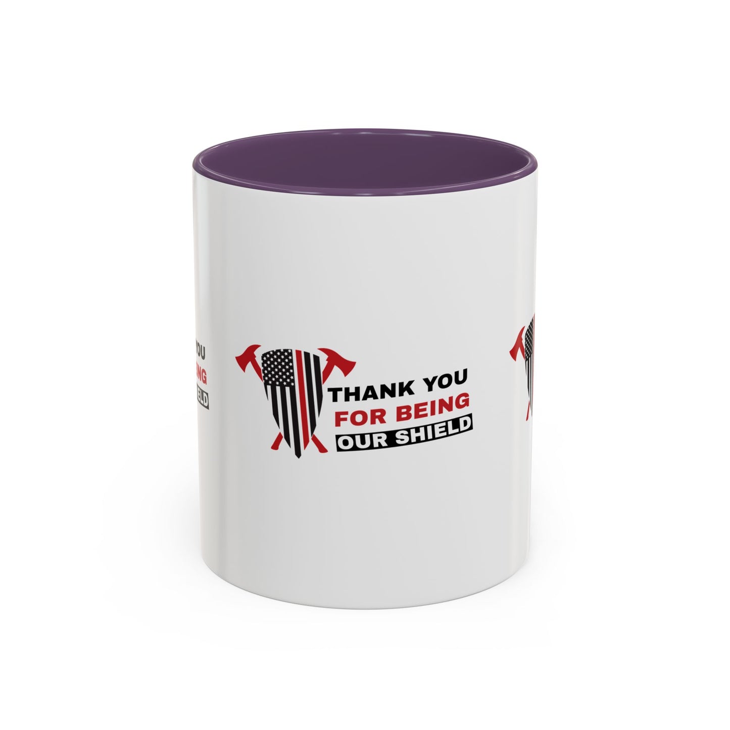 Firefighter Accent Coffee Mug – Thank you for being our shield