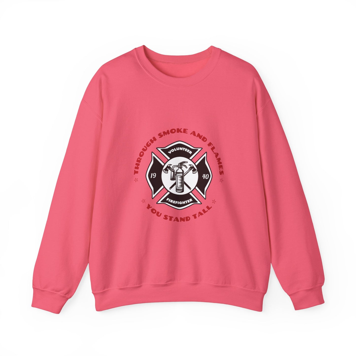 Firefighter Unisex Heavy Blend Crewneck Sweatshirt – Through smoke and flames, you stand tall