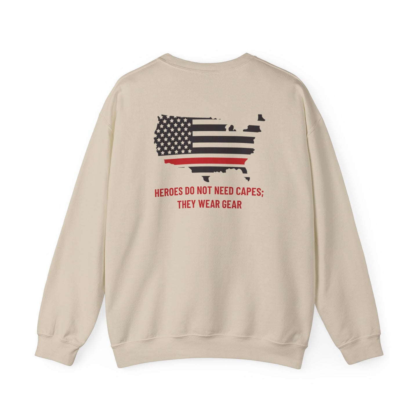 Firefighter Unisex Heavy Blend Crewneck Sweatshirt – Heroes do not need capes; they wear gear