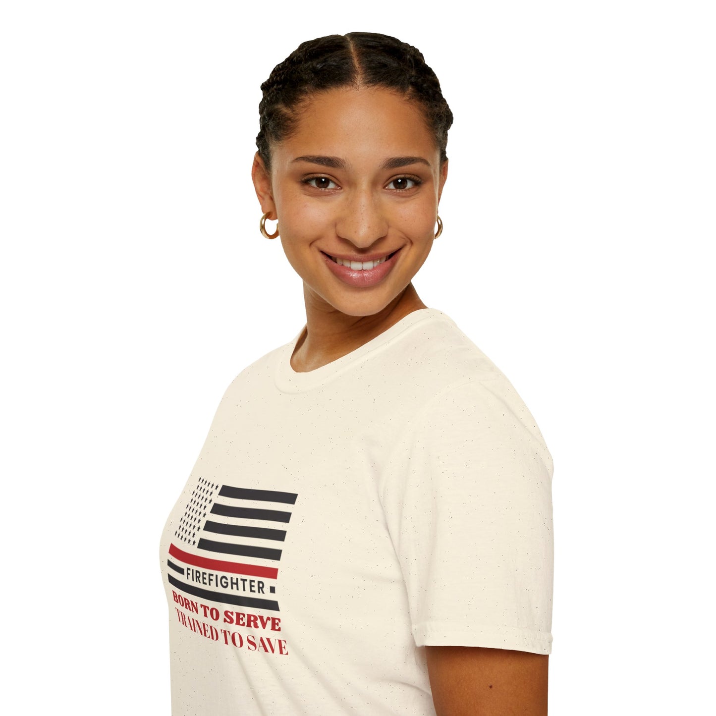 Firefighter Softstyle T-Shirt – Born to serve, trained to save