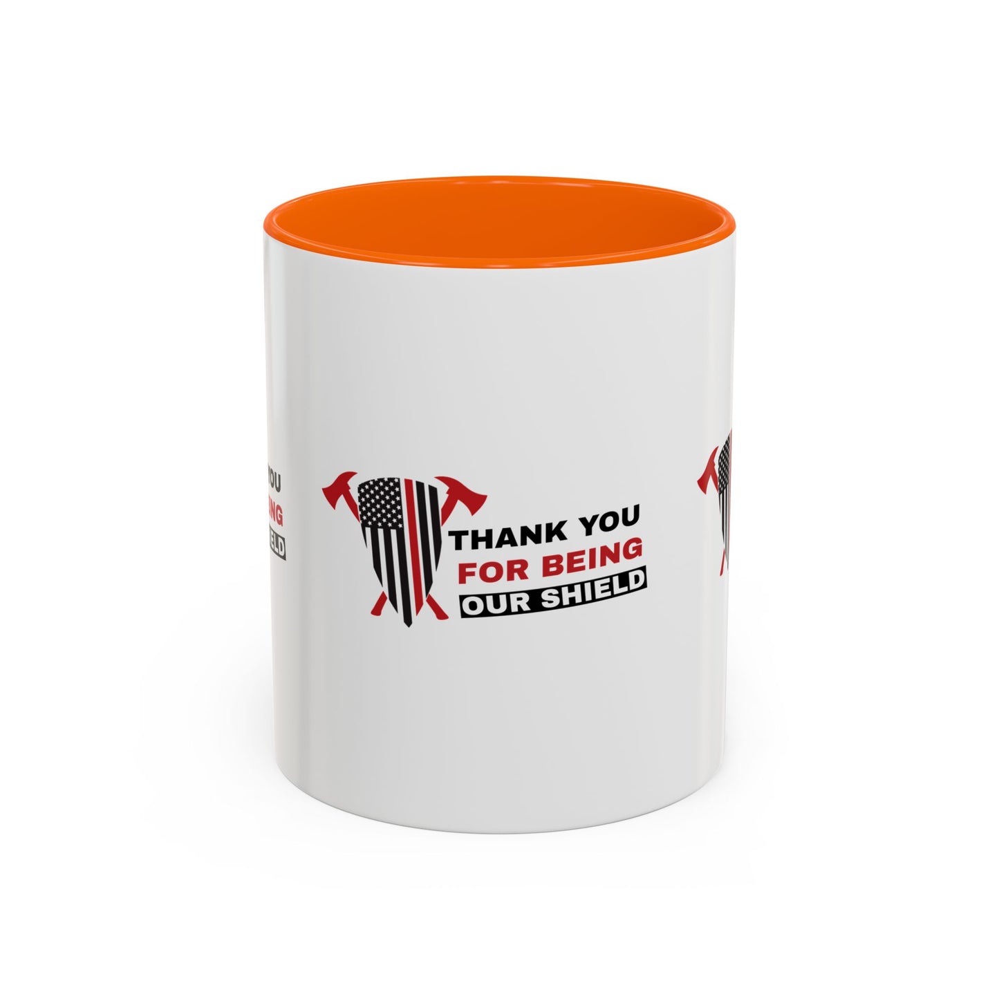 Firefighter Accent Coffee Mug – Thank you for being our shield