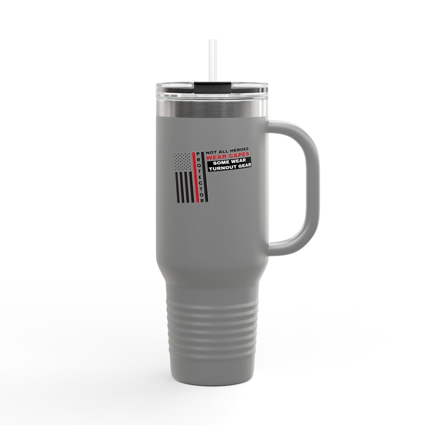 Firefighter Insulated Travel Mug, 40oz – Not all heroes wear capes—some wear turnout gear