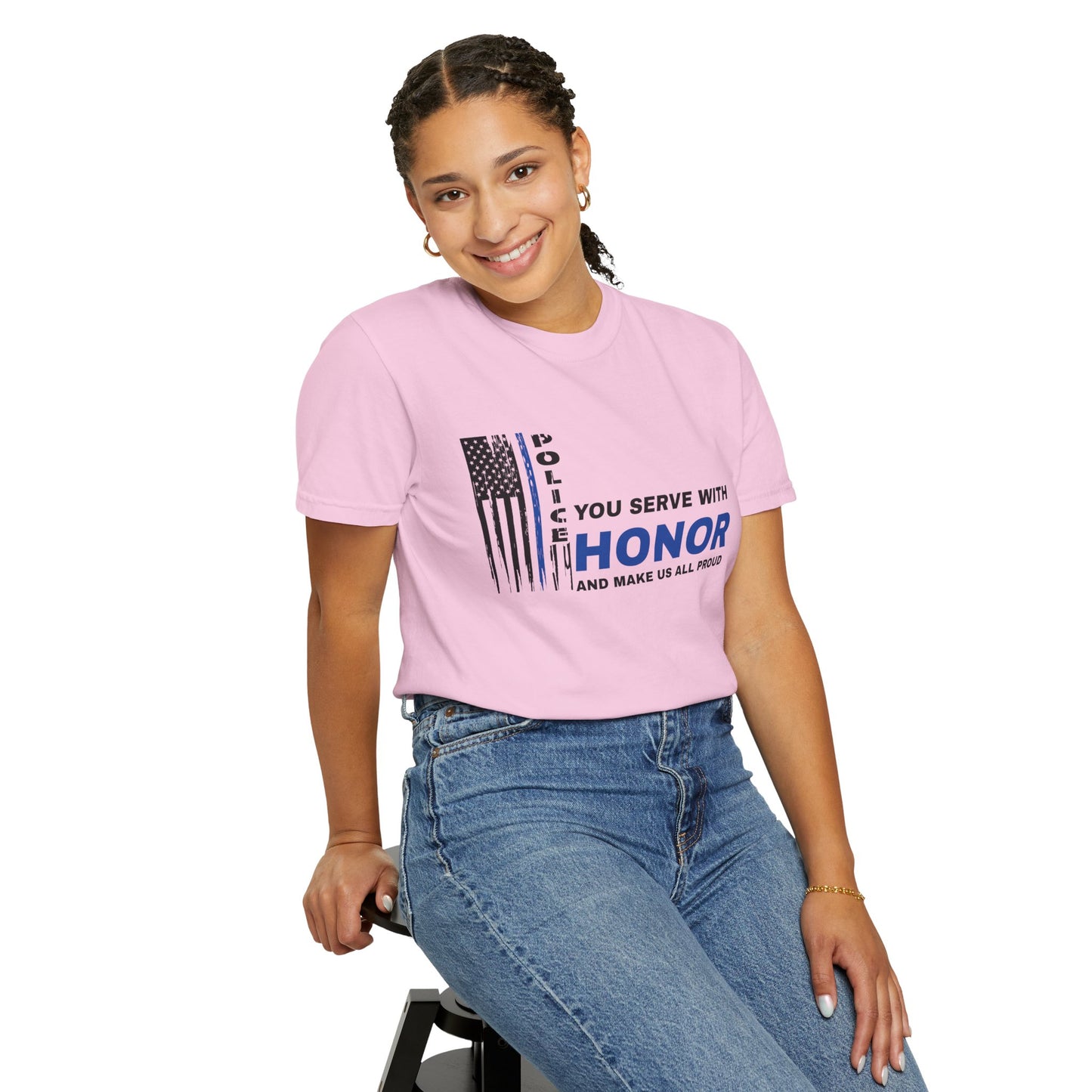 Police Unisex Garment-Dyed T-Shirt – You serve with honor and make us all proud