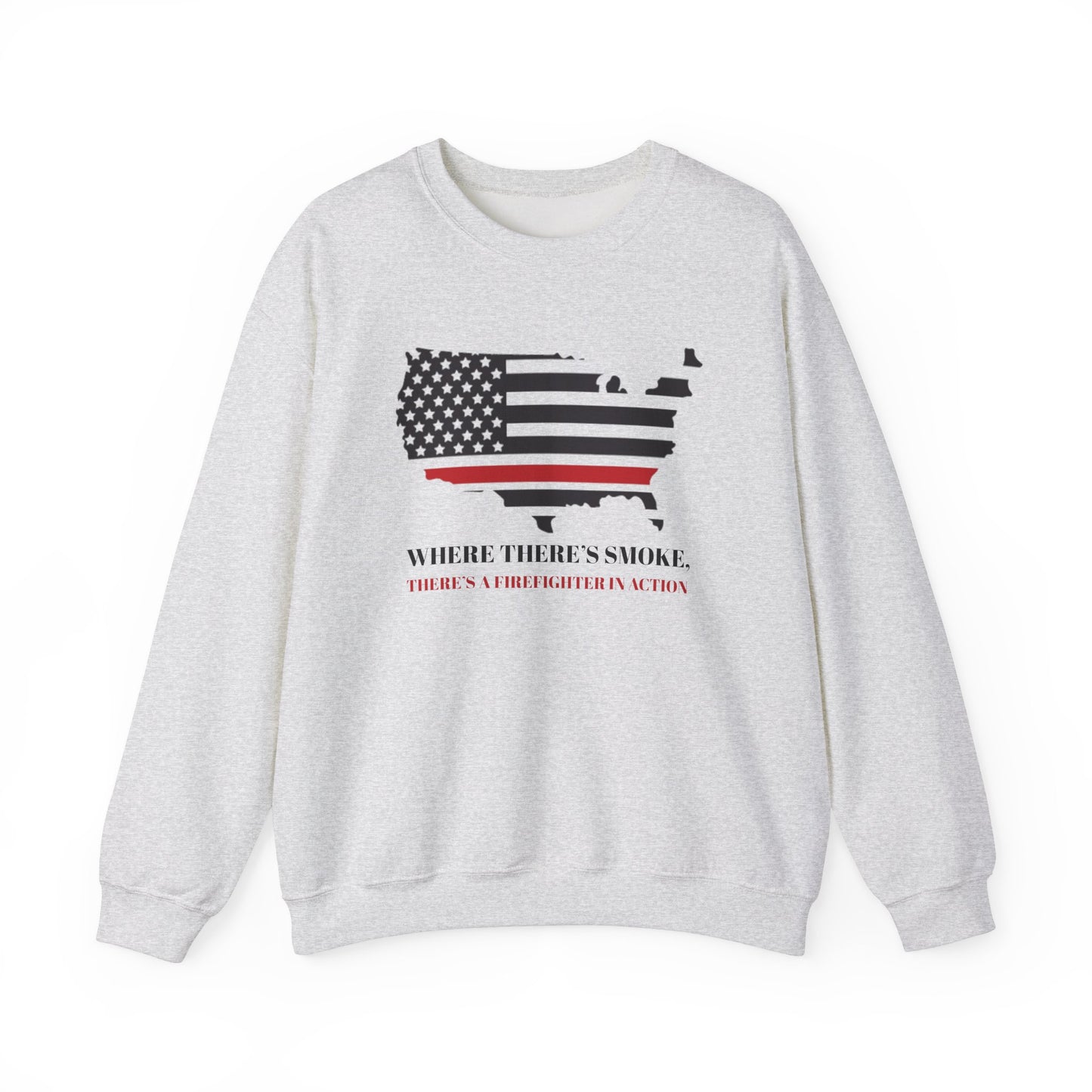Firefighter Unisex Heavy Blend Crewneck Sweatshirt – Where there’s smoke, there’s a firefighter in action