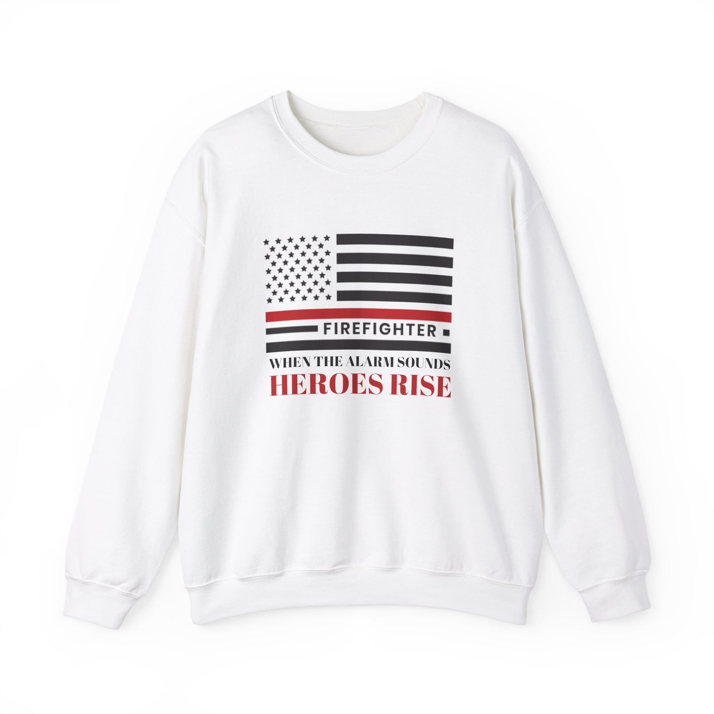 Firefighter Unisex Heavy Blend Crewneck Sweatshirt – When the alarm sounds, heroes rise