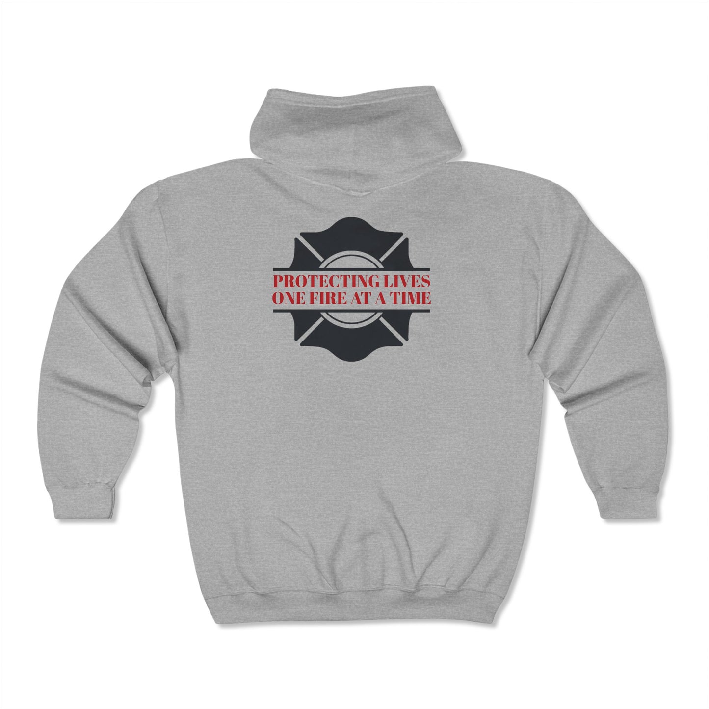 Firefighter Unisex Full Zip Hooded Sweatshirt – Protecting lives, one fire at a time