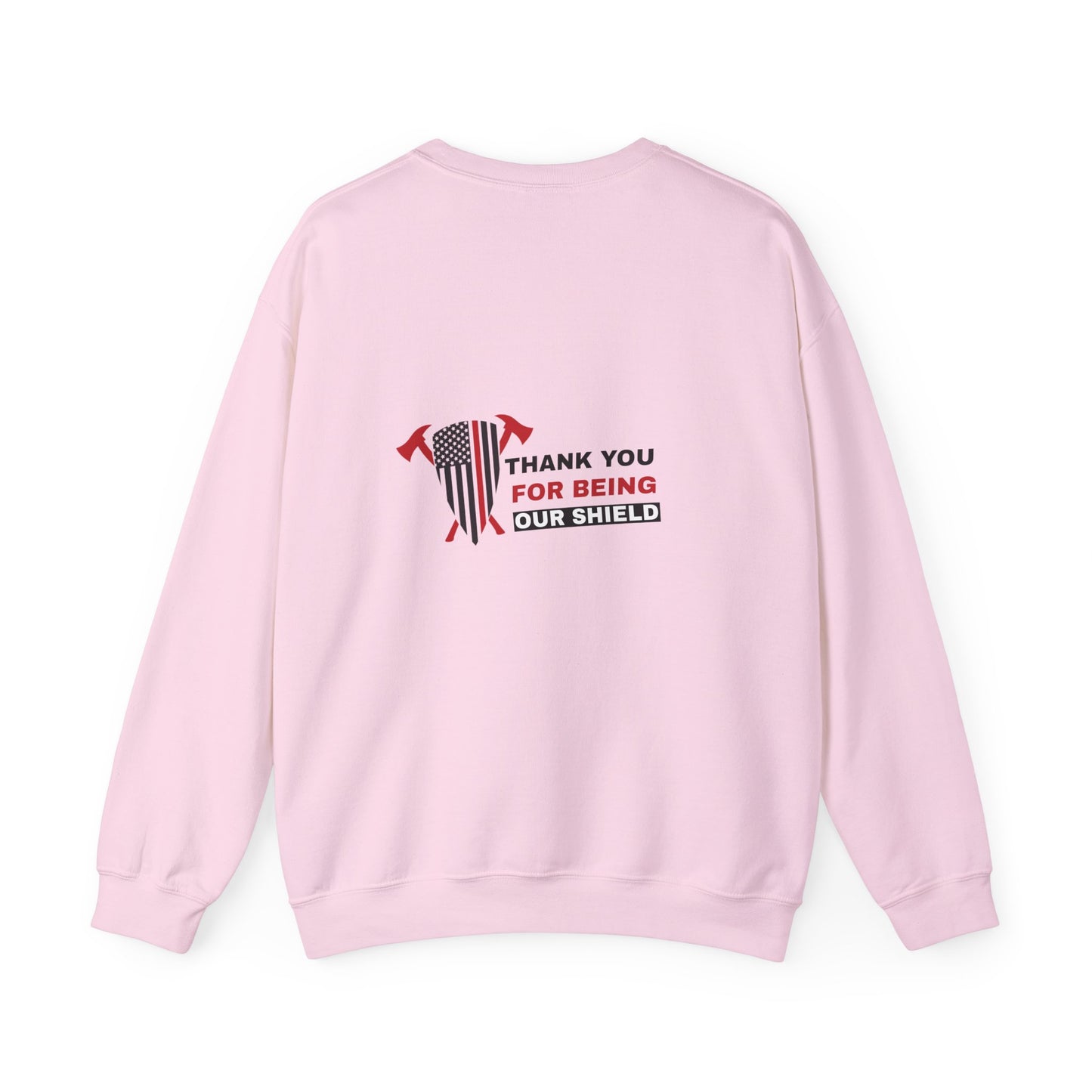 Firefighter Unisex Heavy Blend Crewneck Sweatshirt – Thank you for being our shield