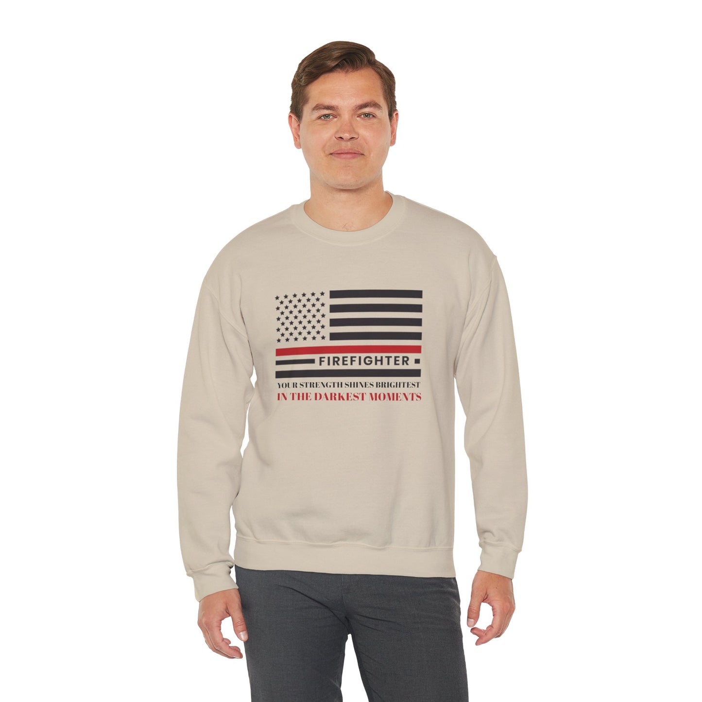 Firefighter Unisex Heavy Blend Crewneck Sweatshirt – Your strength shines brightest in the darkest moments