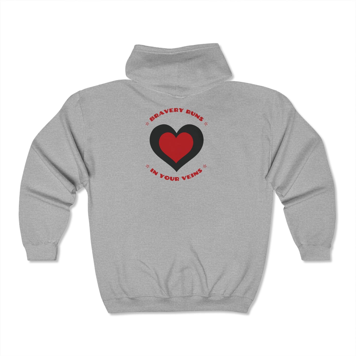 Firefighter Unisex Full Zip Hooded Sweatshirt – Bravery runs in your veins