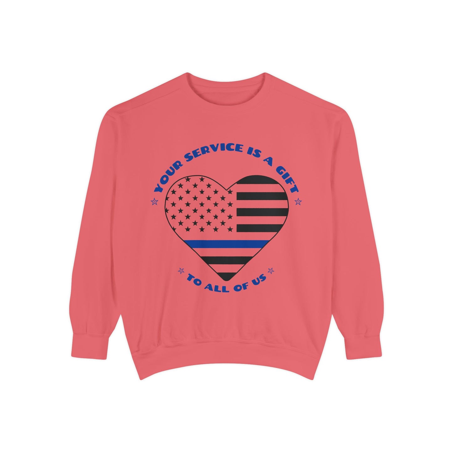 Police Unisex Garment-Dyed Sweatshirt – Your service is a gift to all of us