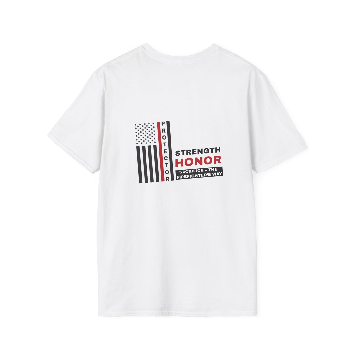 Firefighter Softstyle T-Shirt – Strength, honor, sacrifice – the firefighter’s way