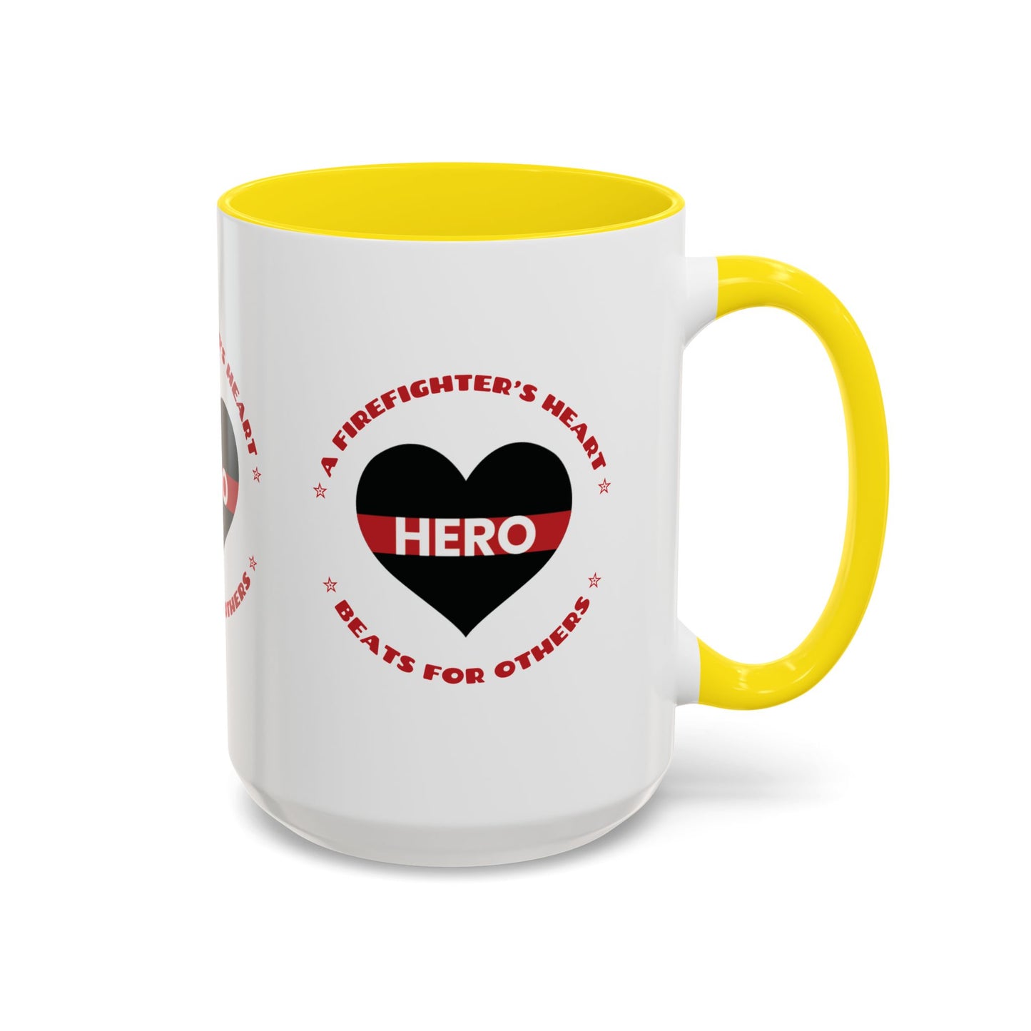Firefighter Accent Coffee Mug – A firefighter’s heart beats for others
