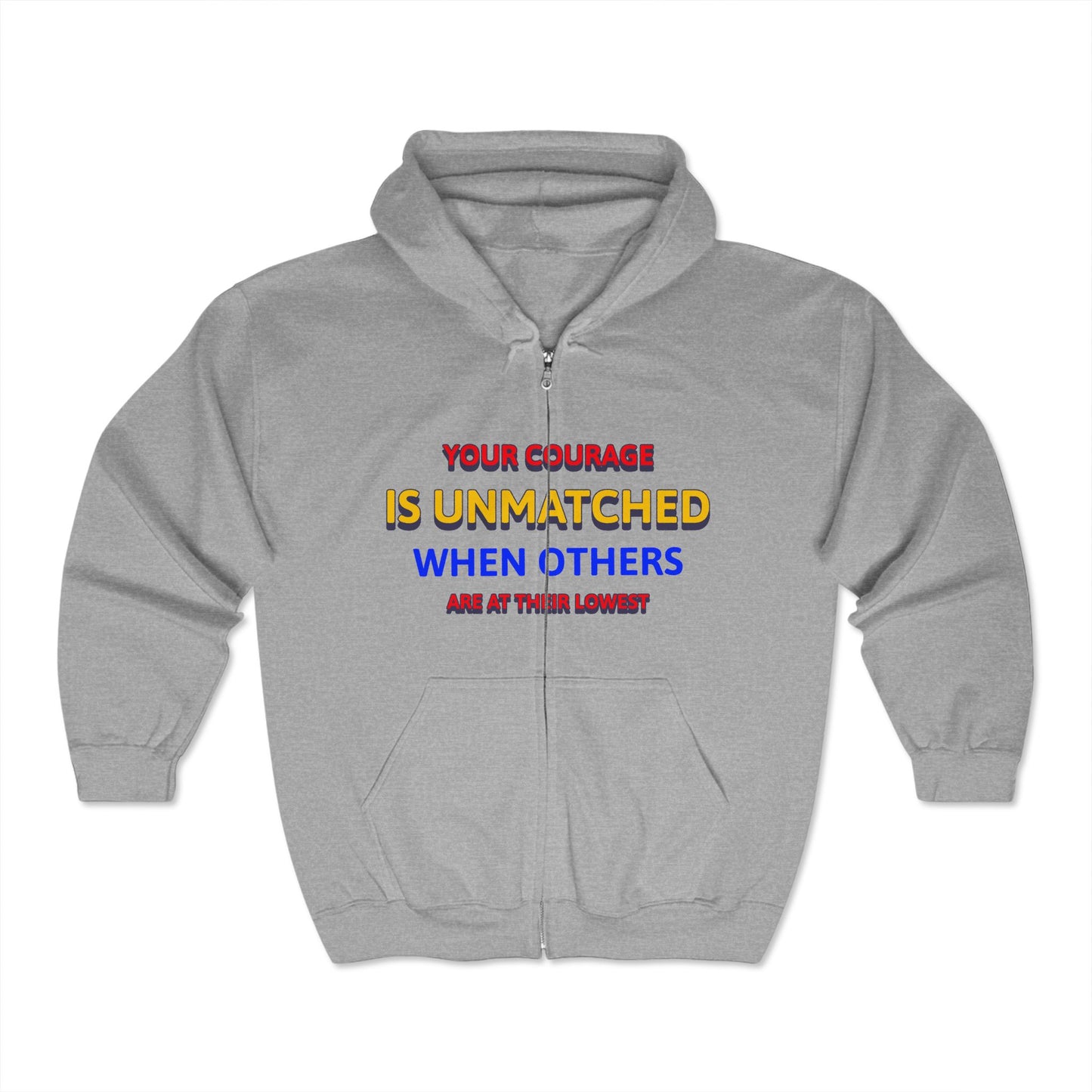 EMS Unisex Full Zip Hooded Sweatshirt – Your courage is unmatched when others are at their lowest