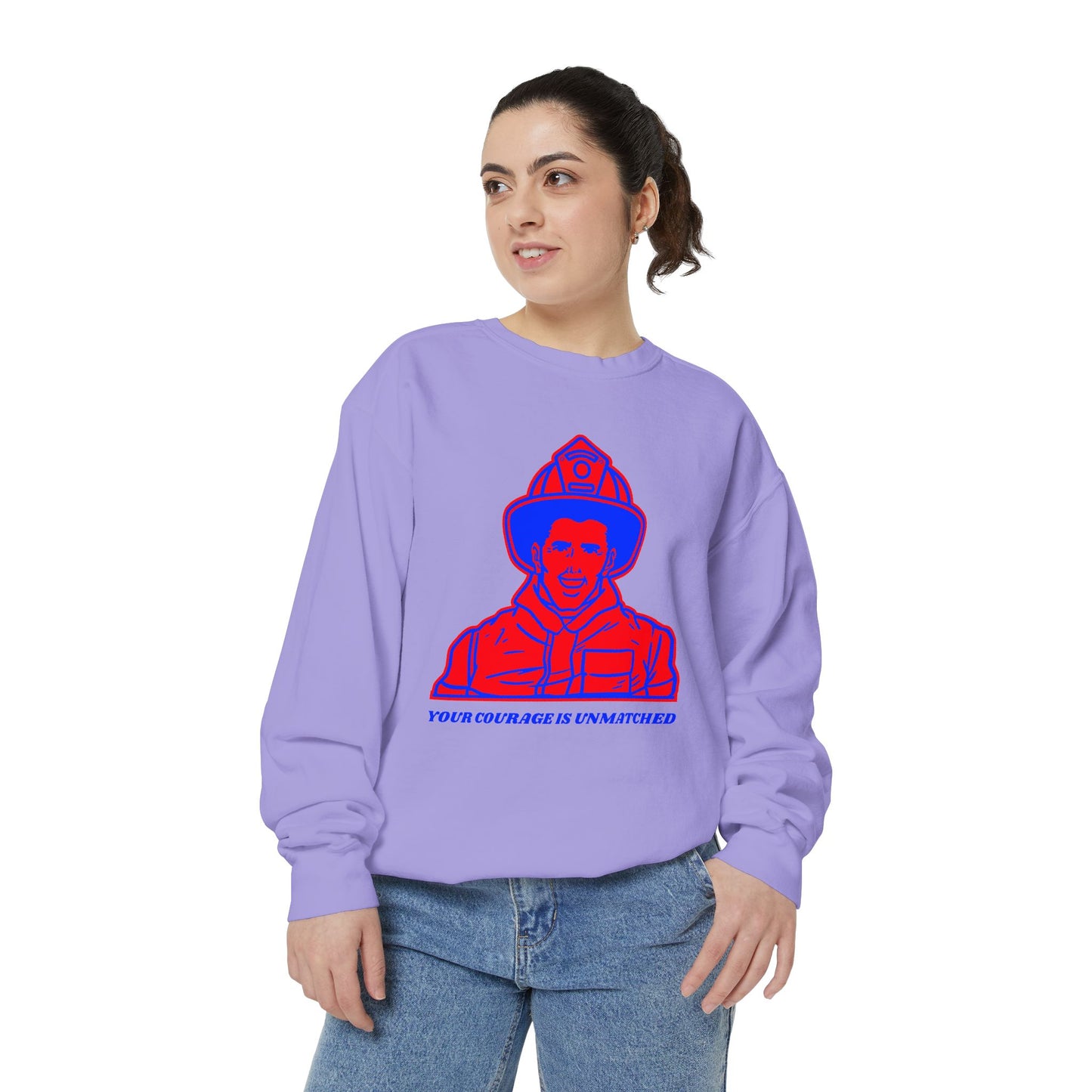 Firefighter Unisex Garment-Dyed Sweatshirt – Your courage is unmatched