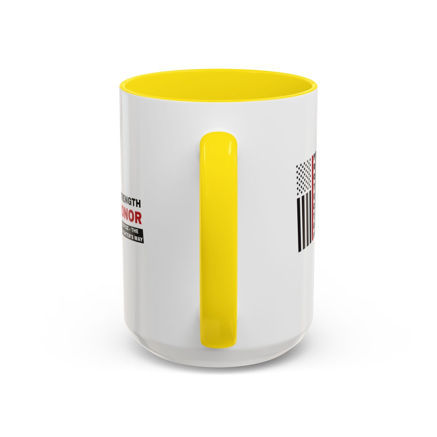 Firefighter Accent Coffee Mug – Strength, honor, sacrifice – the firefighter’s way