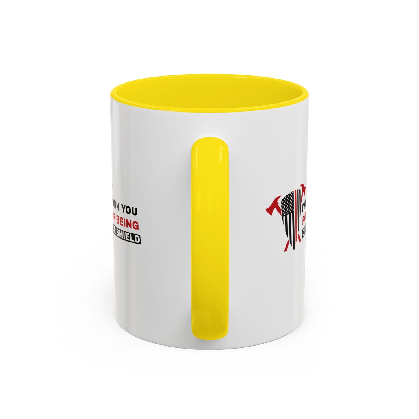 Firefighter Accent Coffee Mug – Thank you for being our shield