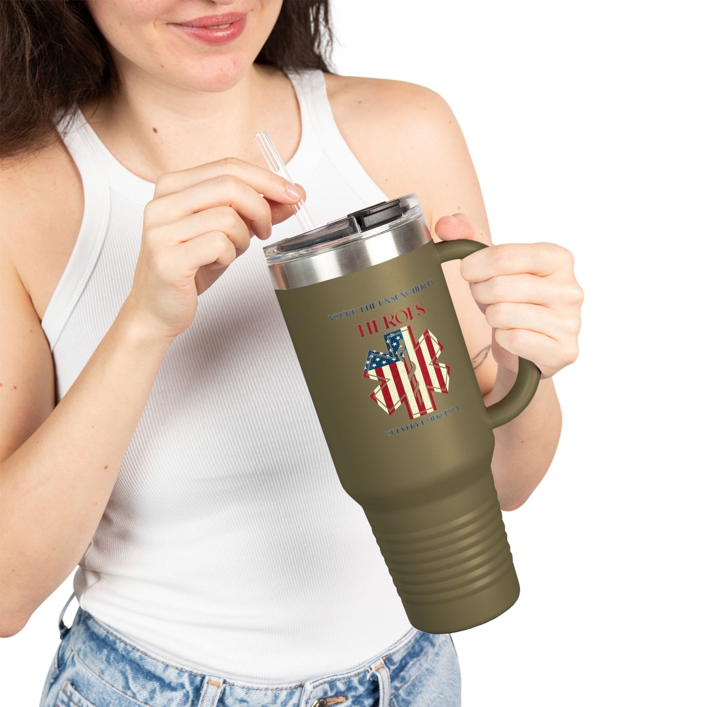 EMS Insulated Travel Mug, 40oz - You’re the unsung heroes of every emergency