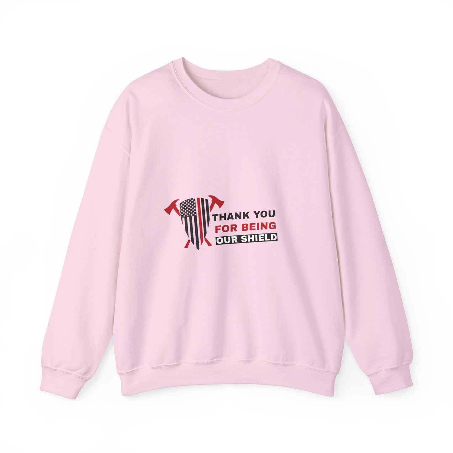 Firefighter Unisex Heavy Blend Crewneck Sweatshirt – Thank you for being our shield