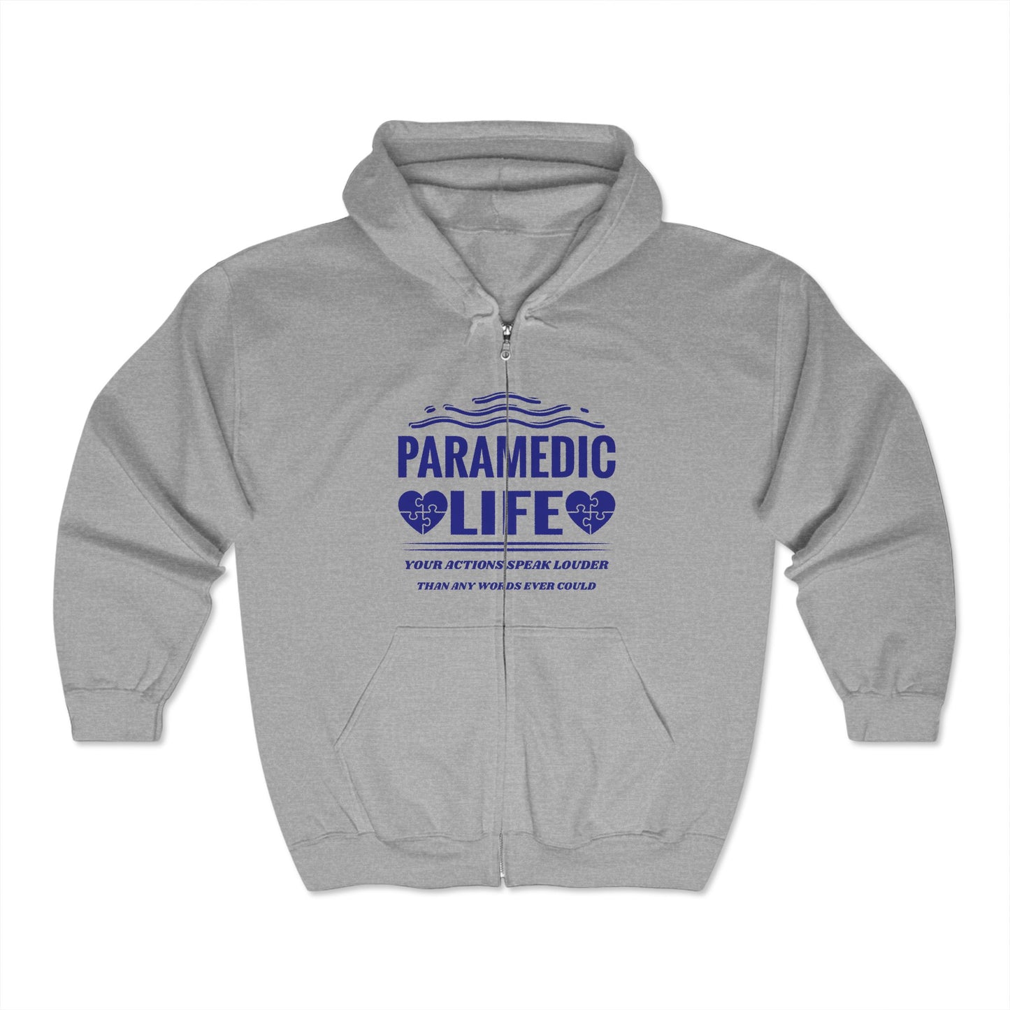 EMS Unisex Full Zip Hooded Sweatshirt – Your actions speak louder than any words ever could