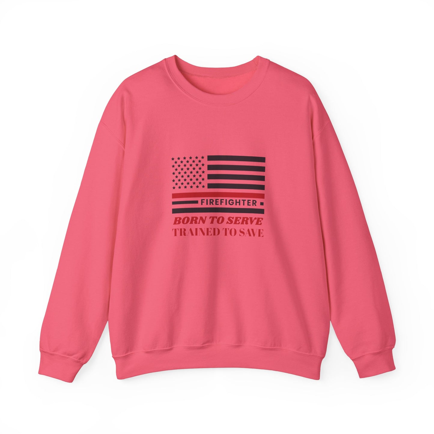 Firefighter Unisex Heavy Blend Crewneck Sweatshirt – Born to serve, trained to save