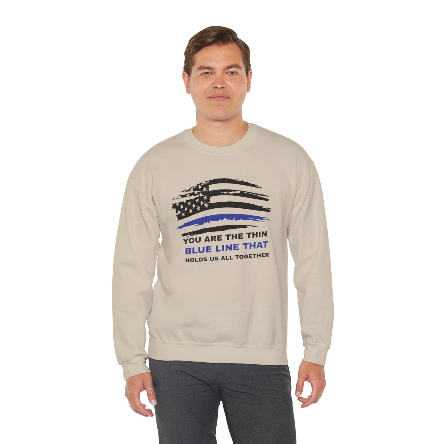 Police Unisex Heavy Blend Crewneck Sweatshirt – You are the thin blue line that holds us all together