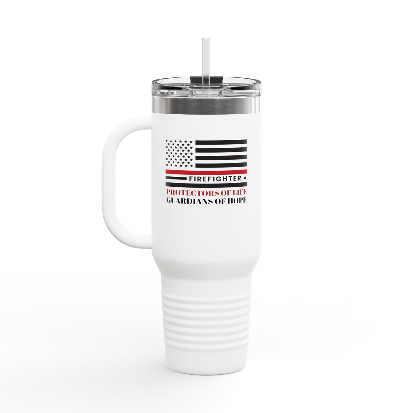 Firefighter Insulated Travel Mug, 40oz – Firefighters: Protectors of life, guardians of hope