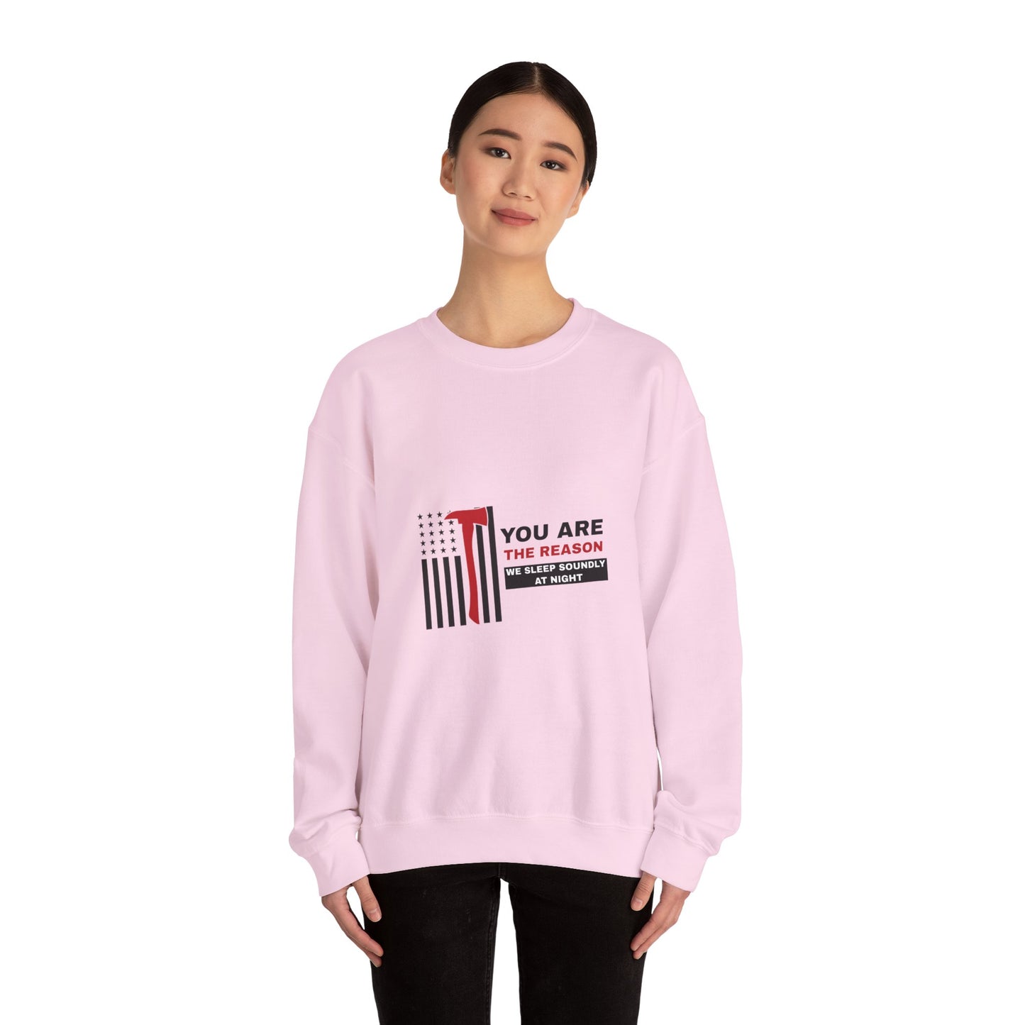 Firefighter Unisex Heavy Blend Crewneck Sweatshirt – You are the reason we sleep soundly at night