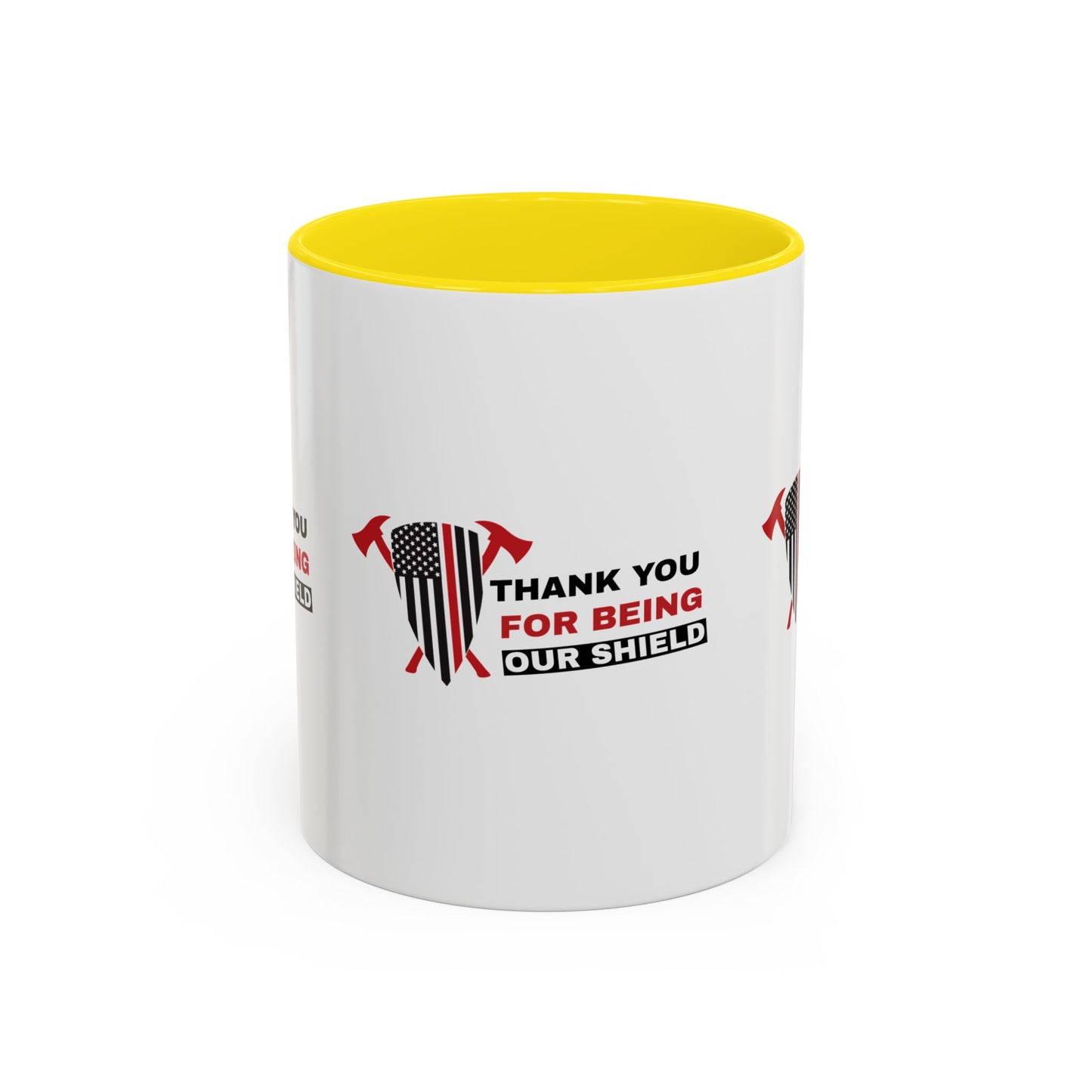 Firefighter Accent Coffee Mug – Thank you for being our shield