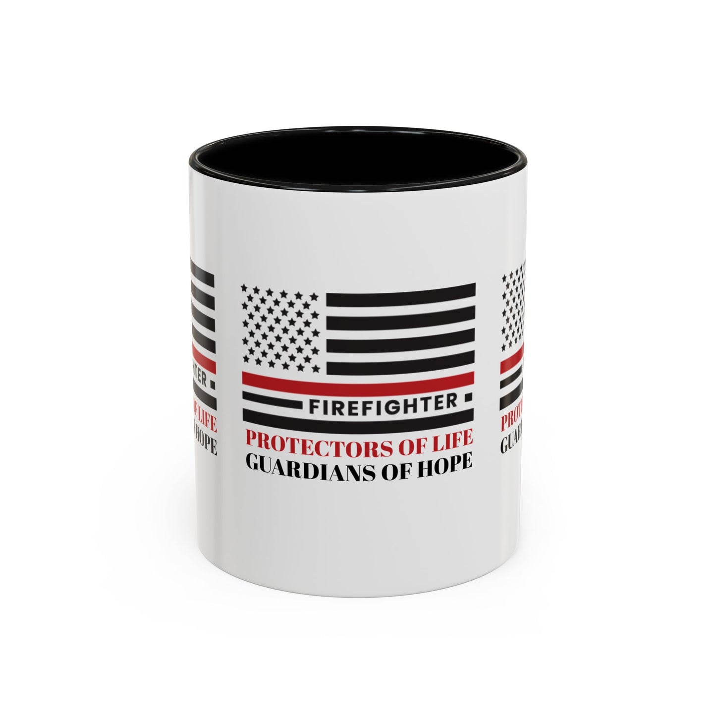 Firefighter Accent Coffee Mug – Firefighters: Protectors of life, guardians of hope