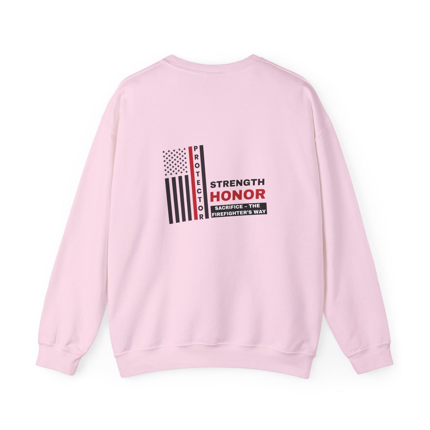 Firefighter Unisex Heavy Blend Crewneck Sweatshirt – Strength, honor, sacrifice – the firefighter’s way