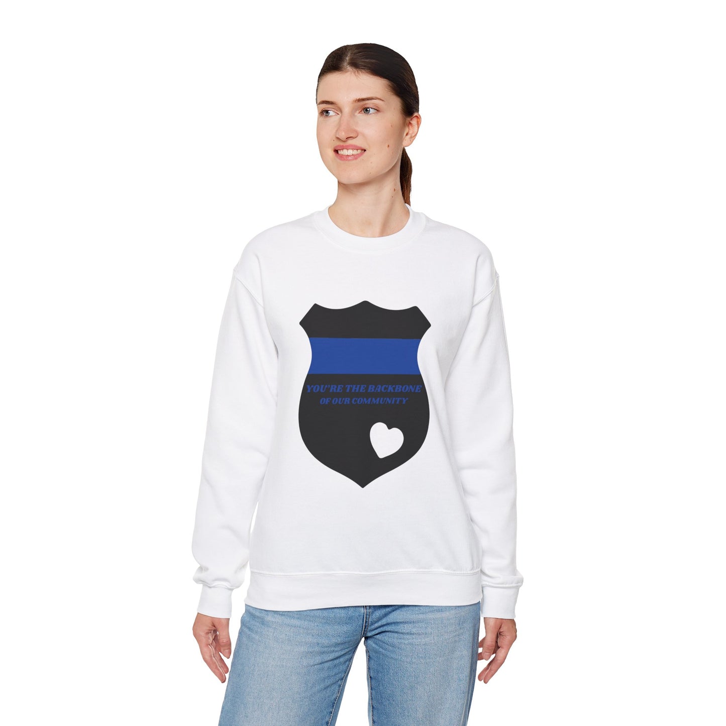 Police Unisex Heavy Blend Crewneck Sweatshirt – You’re the backbone of our community