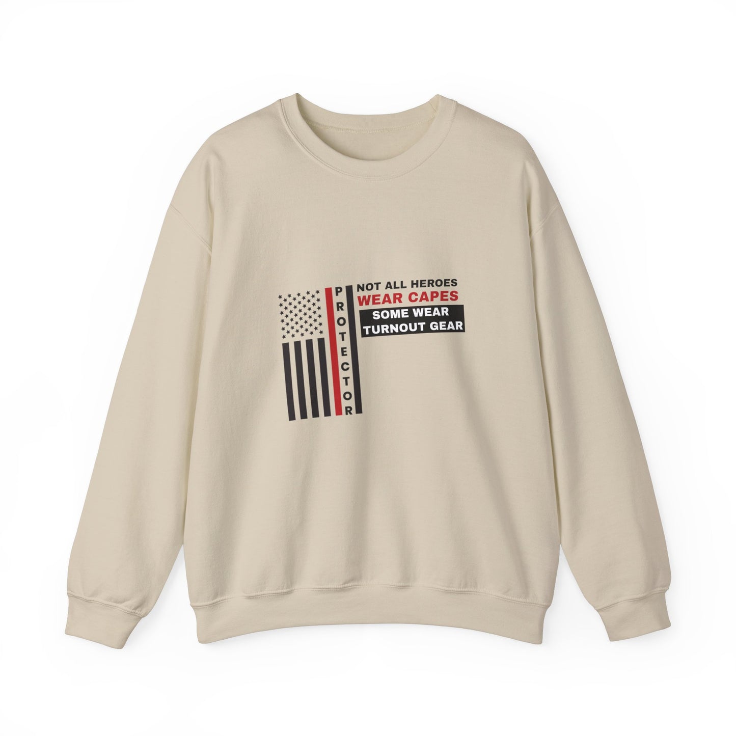 Firefighter Unisex Heavy Blend Crewneck Sweatshirt – Not all heroes wear capes—some wear turnout gear