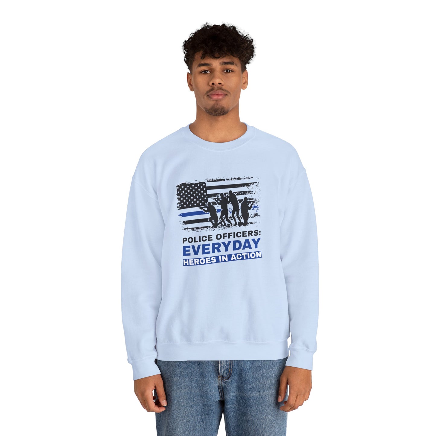 Police Unisex Heavy Blend Crewneck Sweatshirt – Police officers: everyday heroes in action