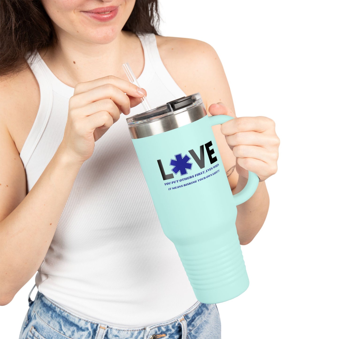 EMS Insulated Travel Mug, 40oz - You put others first, even when it means risking your own safety