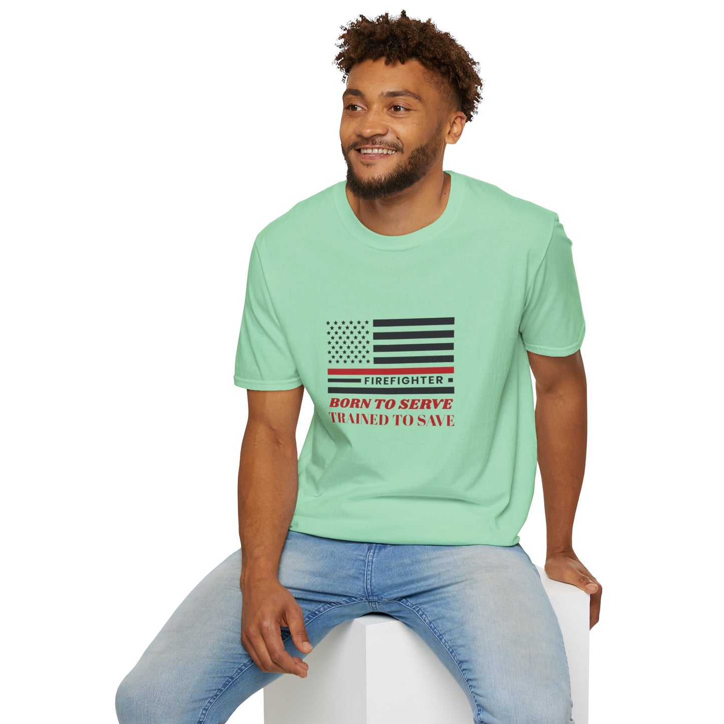 Firefighter Softstyle T-Shirt – Born to serve, trained to save