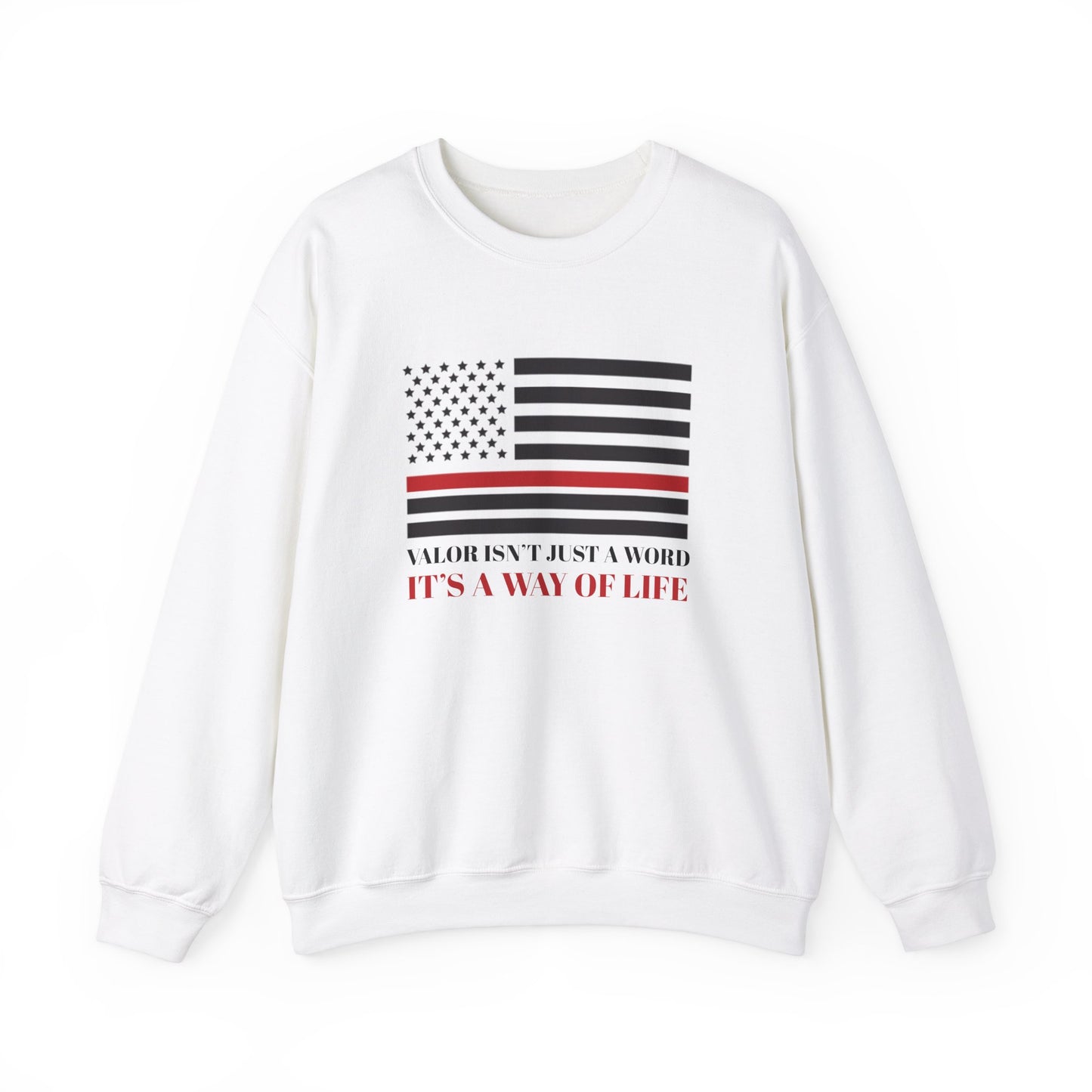 Firefighter Unisex Heavy Blend Crewneck Sweatshirt – Valor isn’t just a word—it’s a way of life