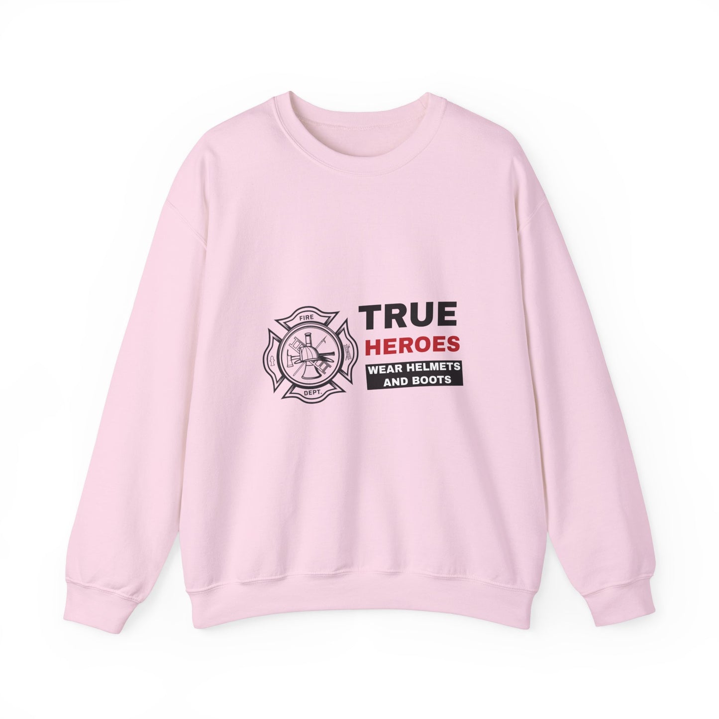 Firefighter Unisex Heavy Blend Crewneck Sweatshirt – True heroes wear helmets and boots