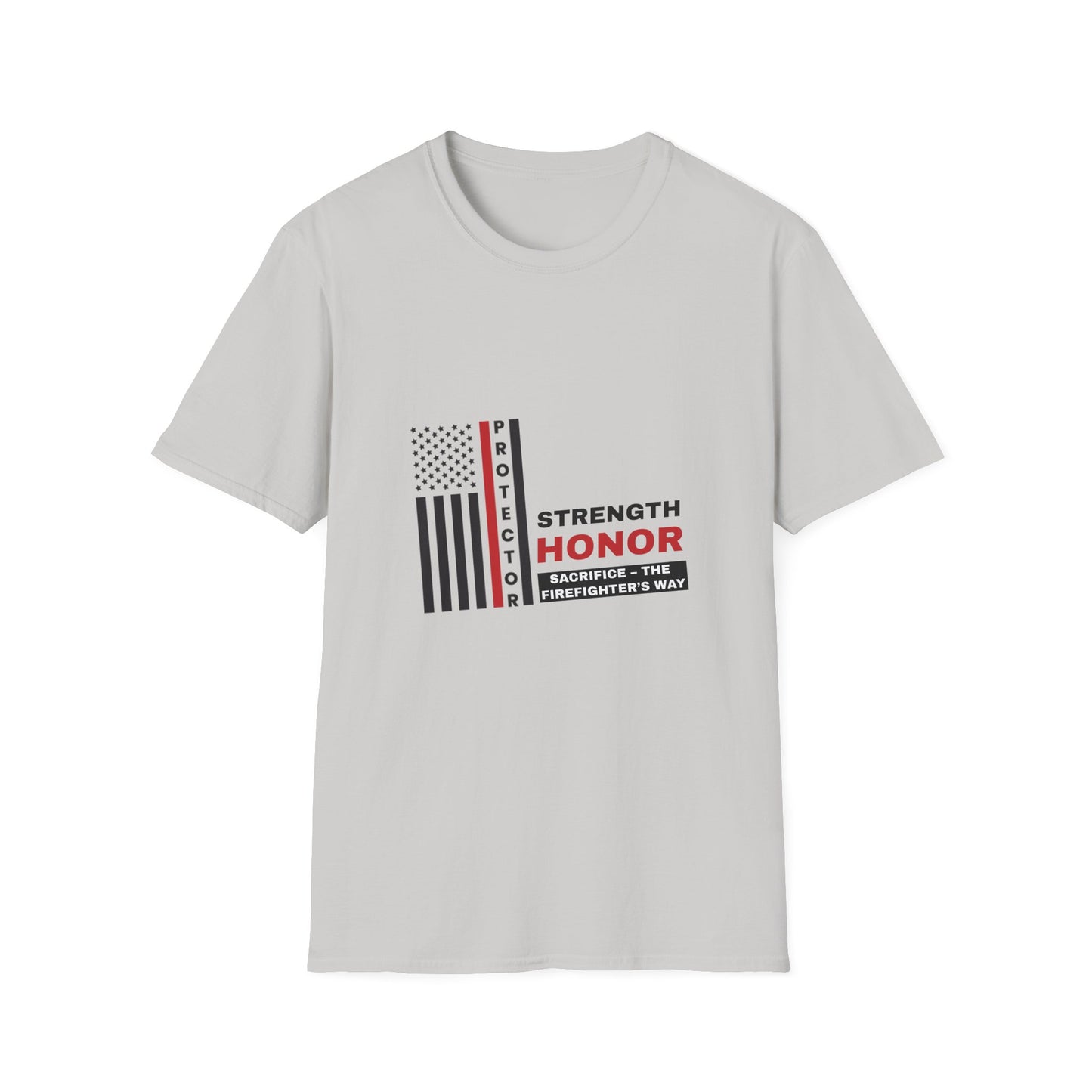 Firefighter Softstyle T-Shirt – Strength, honor, sacrifice – the firefighter’s way