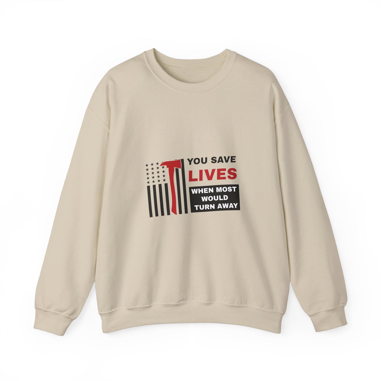 Firefighter Unisex Heavy Blend Crewneck Sweatshirt – You save lives when most would turn away