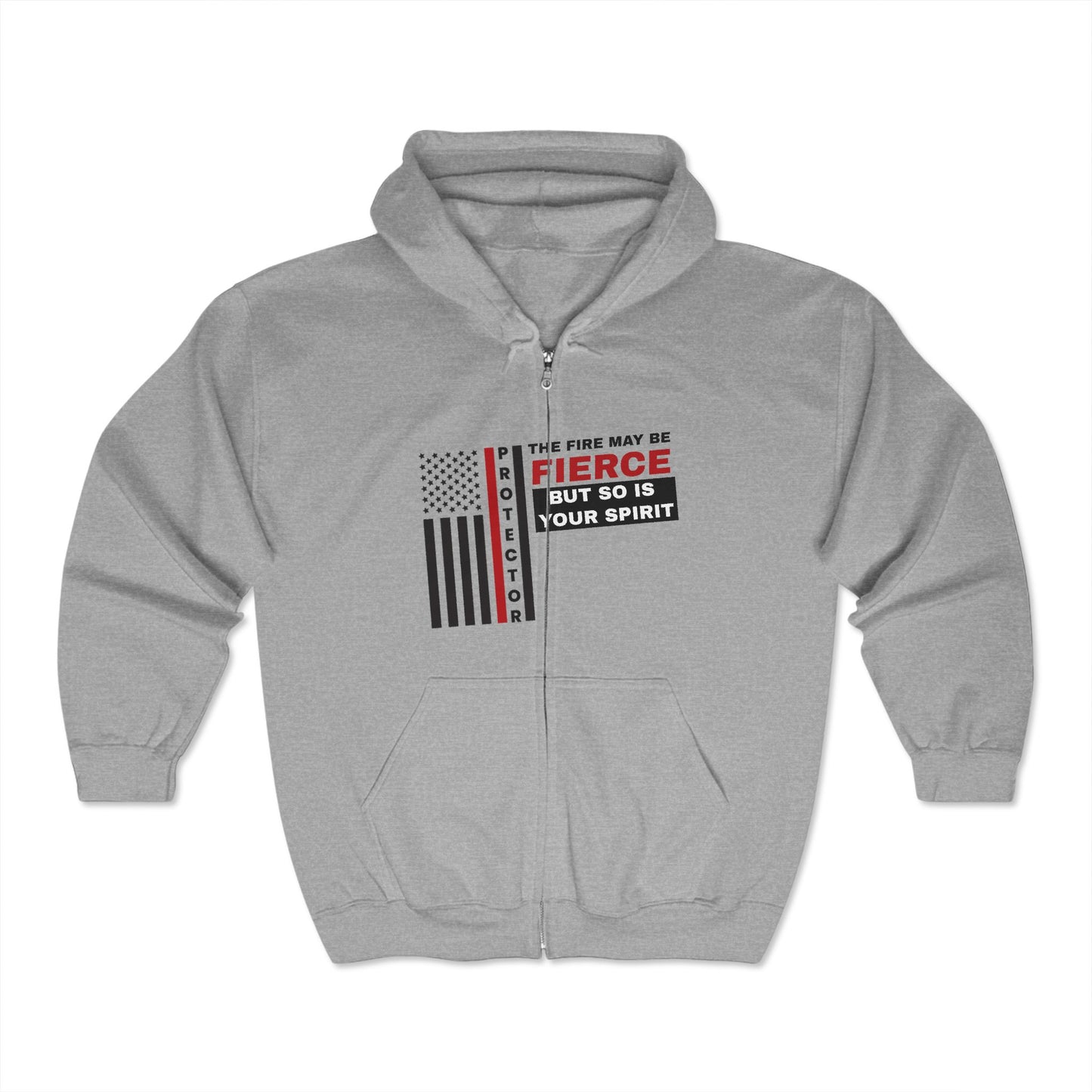 Firefighter Unisex Full Zip Hooded Sweatshirt – The fire may be fierce, but so is your spirit