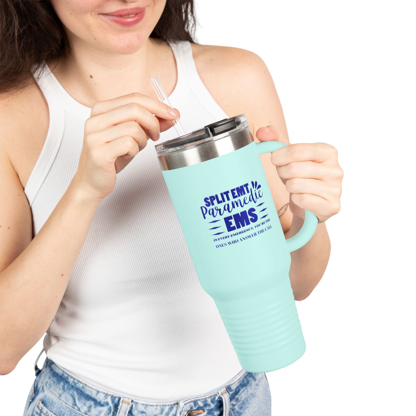 EMS Insulated Travel Mug, 40oz - In every emergency, you're the ones who answer the call