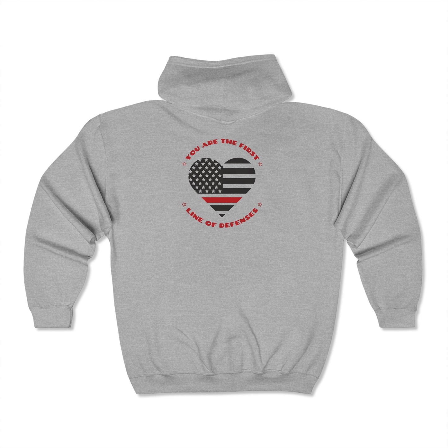 Firefighter Unisex Full Zip Hooded Sweatshirt – You are the first line of defenses the light in the darkest times
