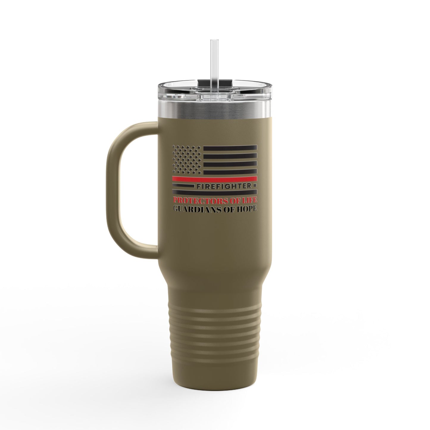 Firefighter Insulated Travel Mug, 40oz – Firefighters: Protectors of life, guardians of hope
