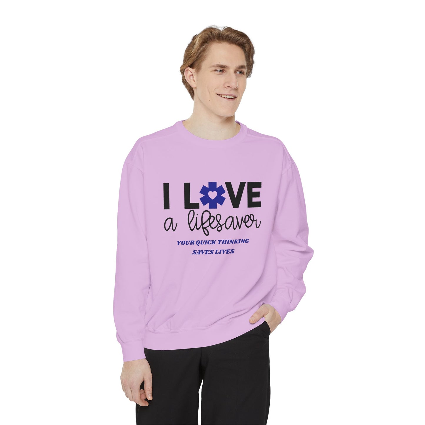 EMS Unisex Garment-Dyed Sweatshirt –Your quick thinking saves lives