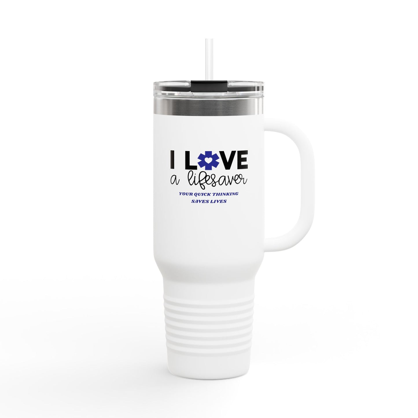 EMS Insulated Travel Mug, 40oz - Your quick thinking saves lives