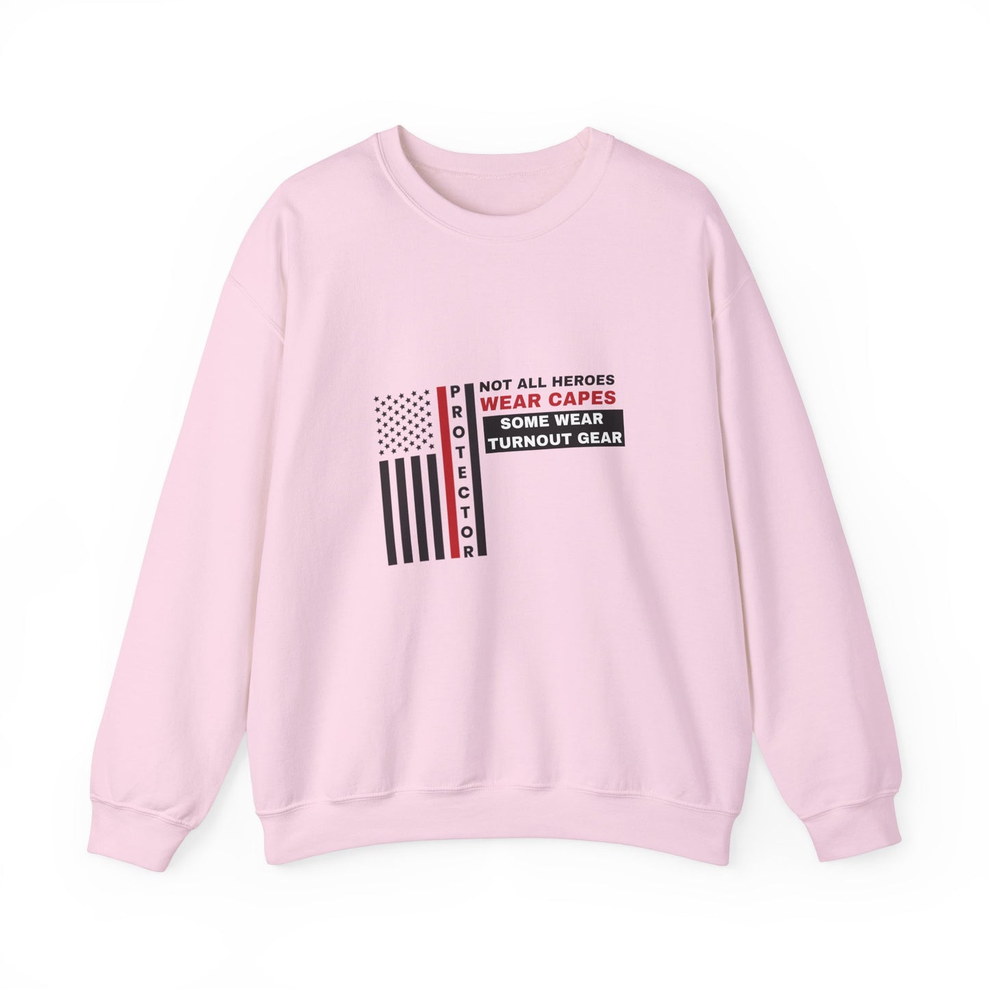 Firefighter Unisex Heavy Blend Crewneck Sweatshirt – Not all heroes wear capes—some wear turnout gear