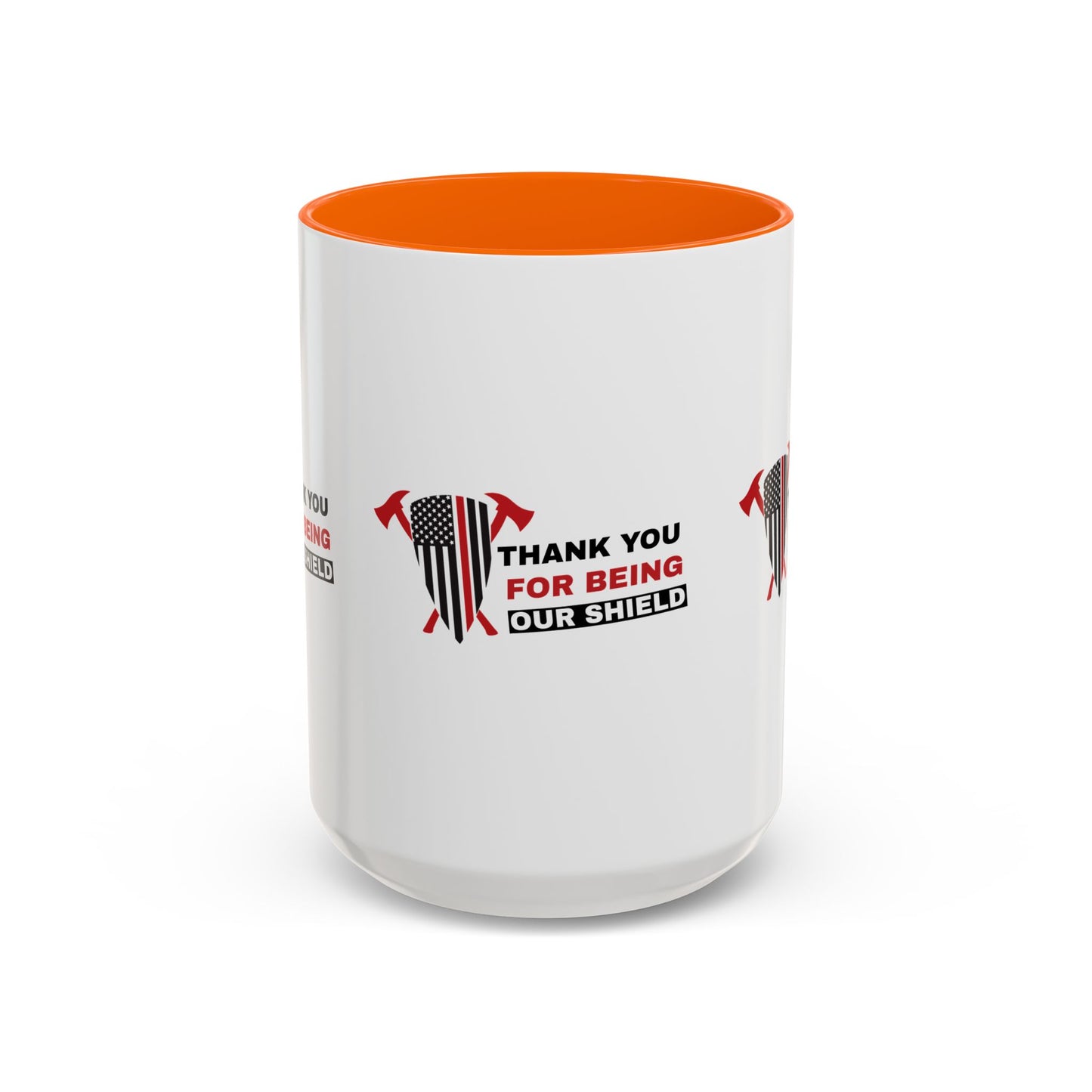 Firefighter Accent Coffee Mug – Thank you for being our shield
