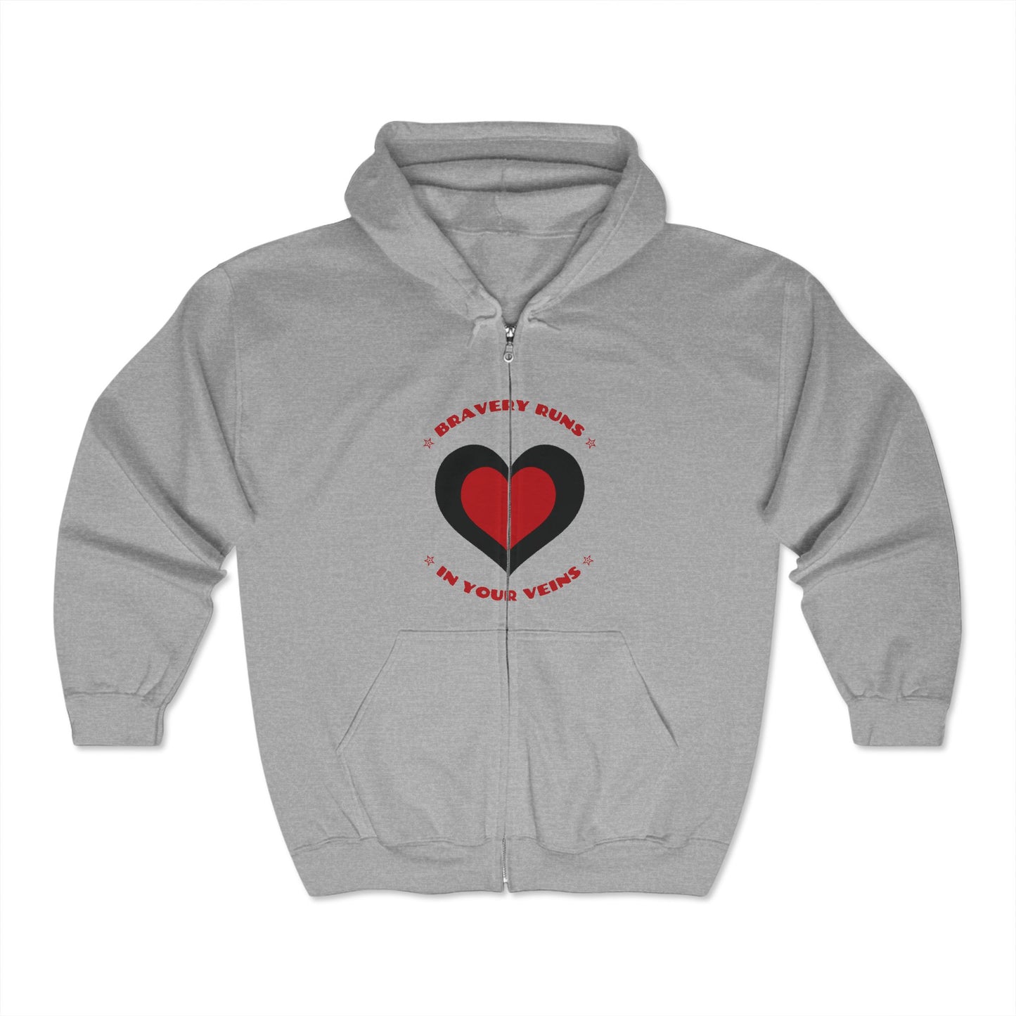 Firefighter Unisex Full Zip Hooded Sweatshirt – Bravery runs in your veins
